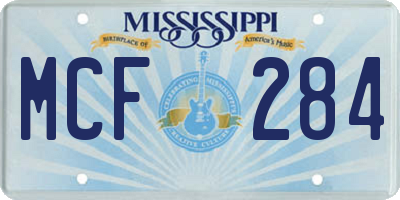 MS license plate MCF284