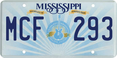 MS license plate MCF293