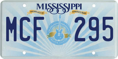 MS license plate MCF295