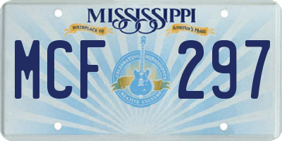 MS license plate MCF297