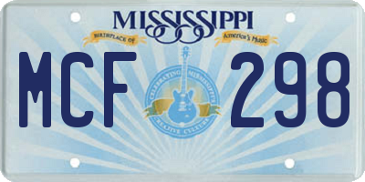 MS license plate MCF298