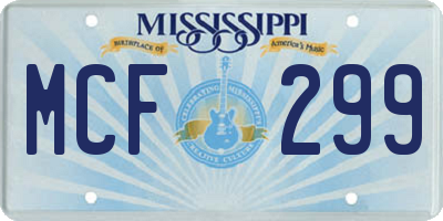 MS license plate MCF299