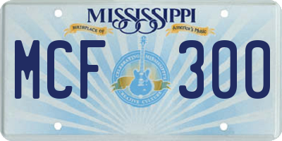 MS license plate MCF300