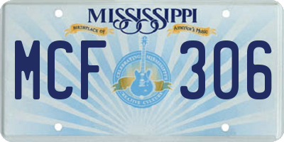 MS license plate MCF306