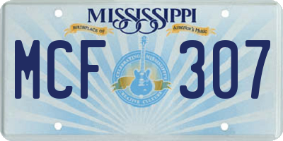 MS license plate MCF307