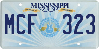 MS license plate MCF323