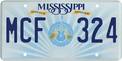 MS license plate MCF324