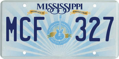 MS license plate MCF327