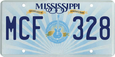 MS license plate MCF328