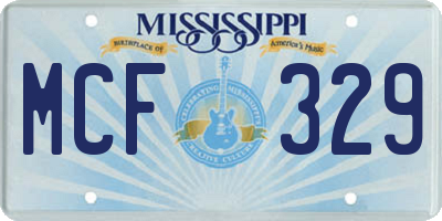 MS license plate MCF329