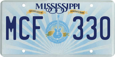 MS license plate MCF330