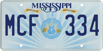 MS license plate MCF334