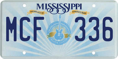 MS license plate MCF336