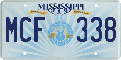 MS license plate MCF338