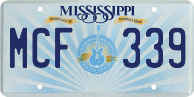 MS license plate MCF339