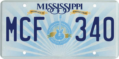 MS license plate MCF340
