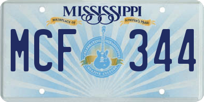 MS license plate MCF344