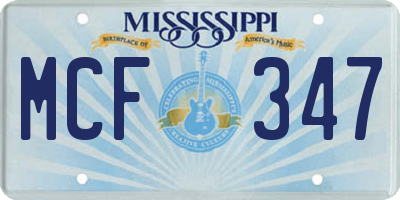 MS license plate MCF347
