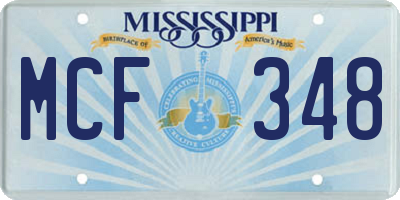 MS license plate MCF348