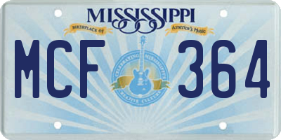 MS license plate MCF364