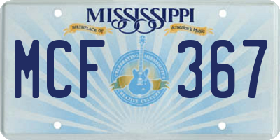 MS license plate MCF367