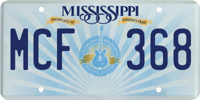 MS license plate MCF368