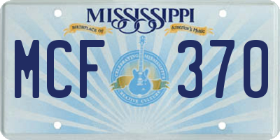 MS license plate MCF370