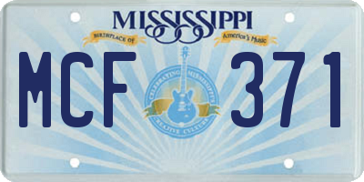 MS license plate MCF371