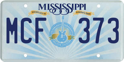 MS license plate MCF373