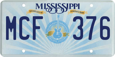 MS license plate MCF376