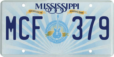 MS license plate MCF379