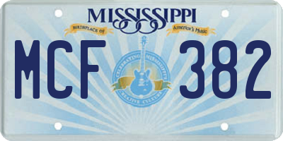 MS license plate MCF382