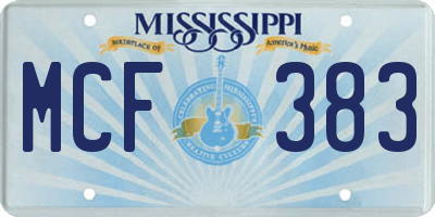 MS license plate MCF383