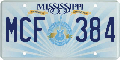 MS license plate MCF384