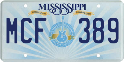 MS license plate MCF389