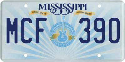 MS license plate MCF390