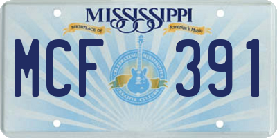 MS license plate MCF391