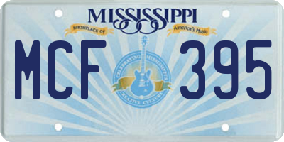 MS license plate MCF395