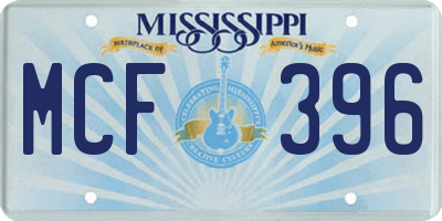 MS license plate MCF396