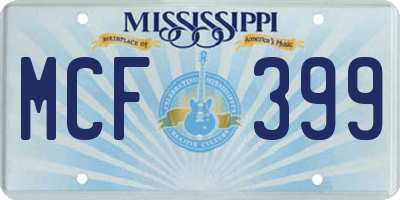 MS license plate MCF399