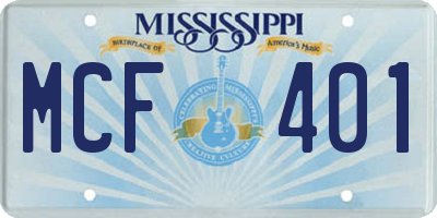 MS license plate MCF401