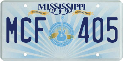 MS license plate MCF405