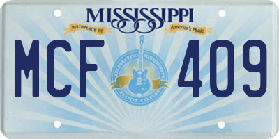 MS license plate MCF409