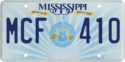 MS license plate MCF410
