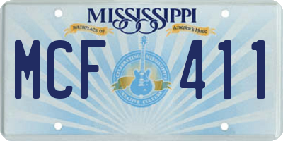 MS license plate MCF411