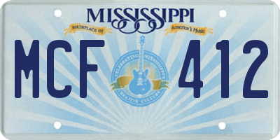 MS license plate MCF412