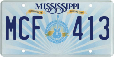 MS license plate MCF413