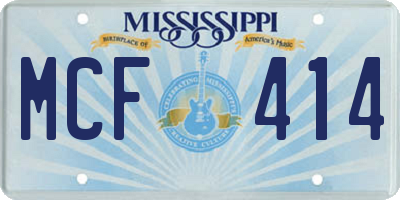 MS license plate MCF414