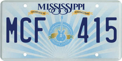 MS license plate MCF415