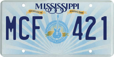 MS license plate MCF421
